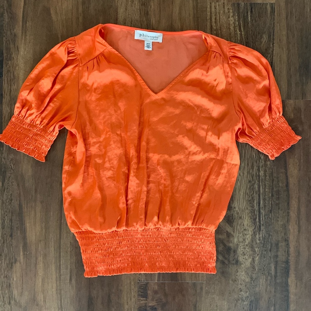 Philosophy republic clothing women’s blouse in orange, size XS
